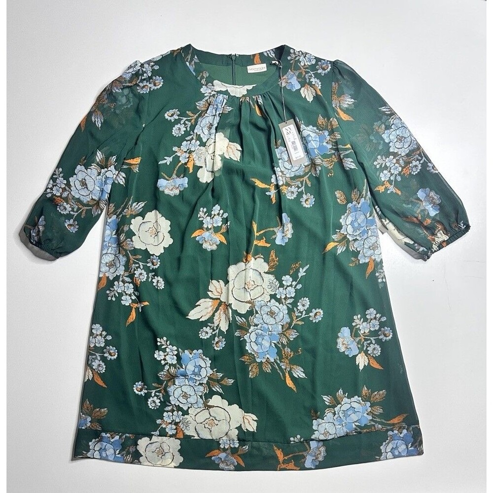 Eva Mendes New York & Company Green Floral Dress XL NWT